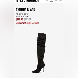 Cynthia black over the knee boots. Black suede. Size 8. Never worn.
